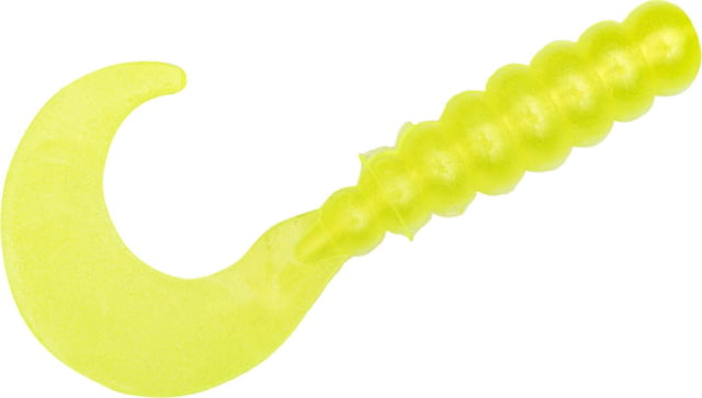 Mr. Crappie Grub Hot Chartreuse 2in