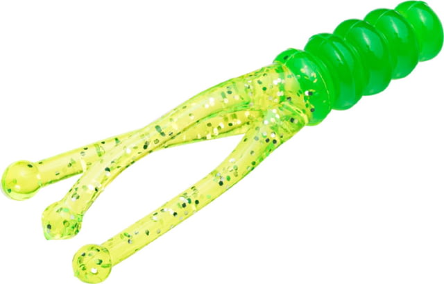 Mr. Crappie by Strike King Joker Fishing Lure Soft Plastic Grub Electric Lime 2in 15-Pack