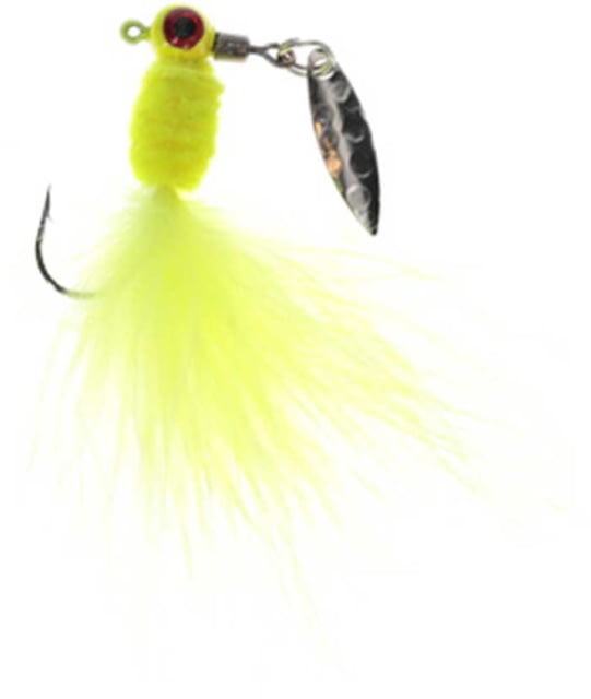 Mr. Crappie Maribou Sausage Spin Jig Head Chartreuse Shiner 1/8 oz