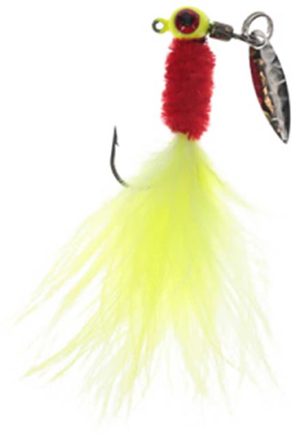 Mr. Crappie Maribou Sausage Spin Jig Head Red Rooster 1/8 oz