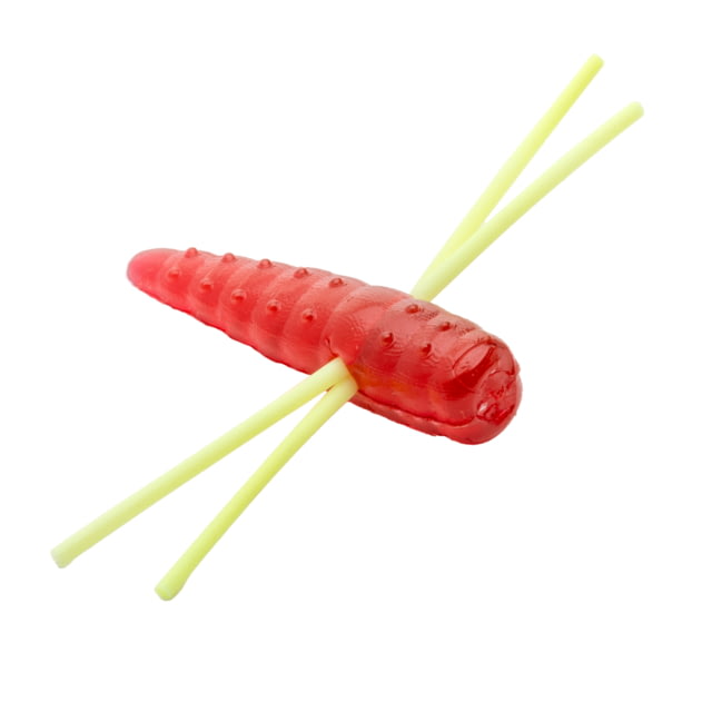 Strike King Mr. Crappie Maxie Waxie Fishing Lure Soft Plastic Grub 0.75in 6-Pack Red Chartreuse