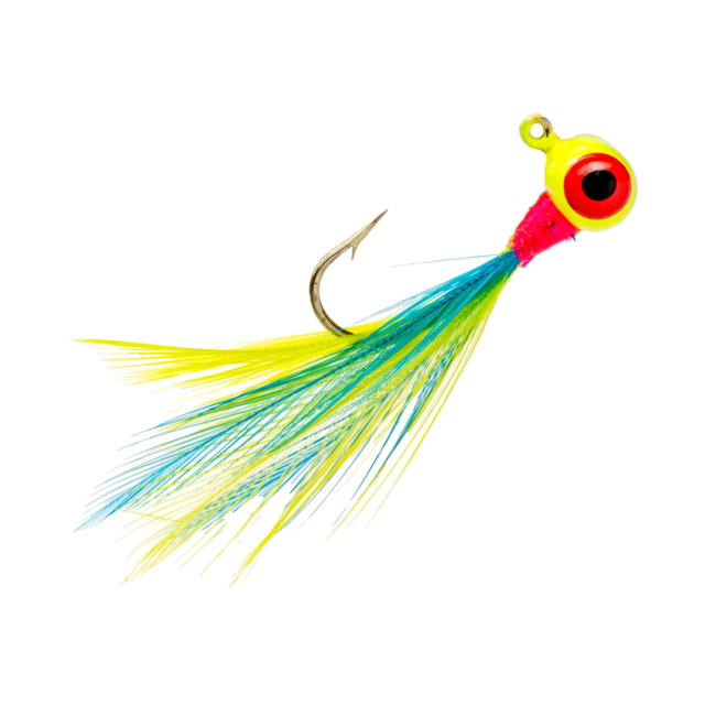 Strike King Mr. Crappie Teen-Zee Sausage Head Jighead Unique Wide Head Shape Number 6 Hook 1/16oz 6-Pack Limetreuse