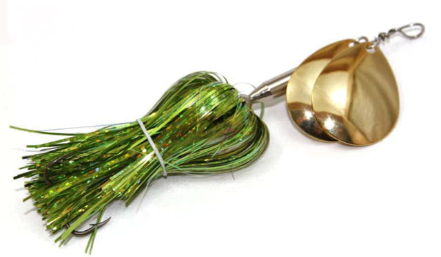 Musky Mayhem Micro Double Cowgirl Musky Spinner 1/0 Hook Chartreuse/Gold 5in .75 oz