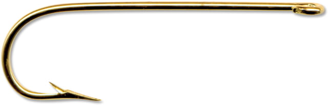 Mustad Aberdeen Hook Round Bend Light Wire Ringed Eye 24Kt Gold Size 8 10 per Pack