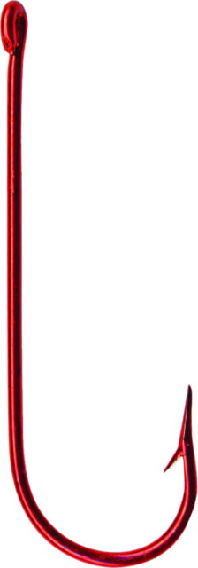 Mustad Aberdeen Hook Round Bend Light Wire Ringed Eye Red Size 2 10 per Pack