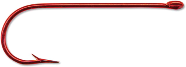Mustad Aberdeen Hook Round Bend Light Wire Ringed Eye Red Size 4 10 per Pack