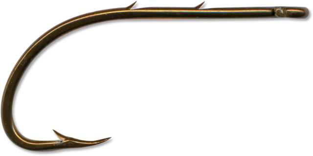 Mustad Classic Beak Hook Forged 2 Slices in 1X Long Shank Offset Ringed Eye Bronze Size 4 10 per Pack