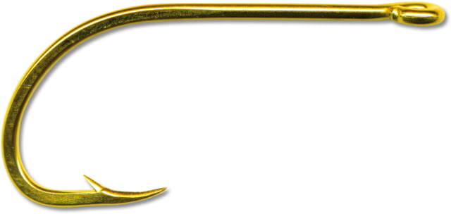 Mustad Classic Beak Hook Forged Special Long Shank Offset Ringed Eye 24Kt Gold Size 12 10 per Pack