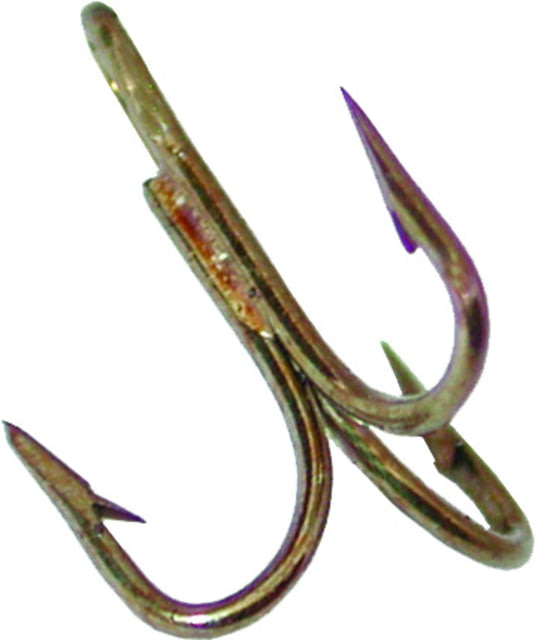 Mustad Classic Treble Hook Standard Shank Ringed Eye Bronze Size 14 25 per Pack