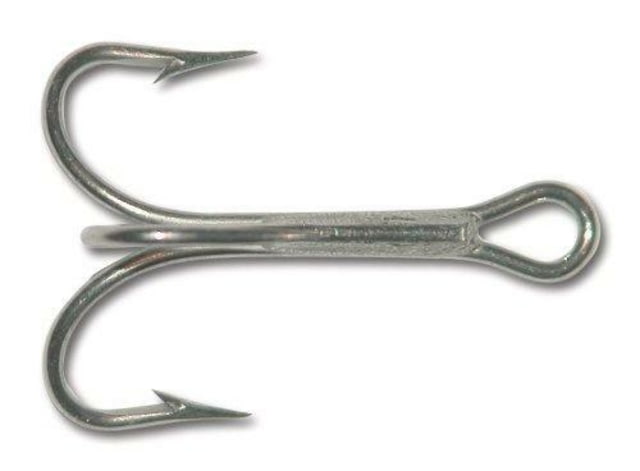 Mustad Classic Treble Hook Standard Shank Ringed Eye Duratin Size 12/0 25 per Pack