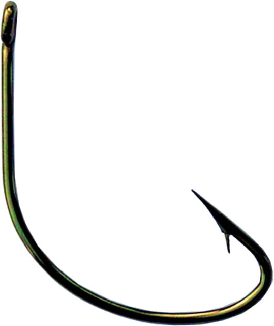 Mustad Classic Wide Gap Hook Hollow/Reversed Point Offset Ringed Eye Bronze Size 3/0 8 per Pack