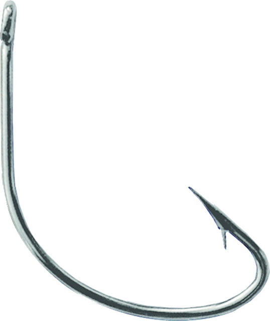 Mustad Classic Wide Gap Hook Hollow/Reversed Point Offset Ringed Eye Nickel Size 2/0 8 per Pack