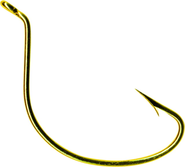 Mustad Classic Wide Gap Hook Hollow/Slightly Reversed Point Offset Up Eye 24kt Gold Size 2/0 100 per Pack