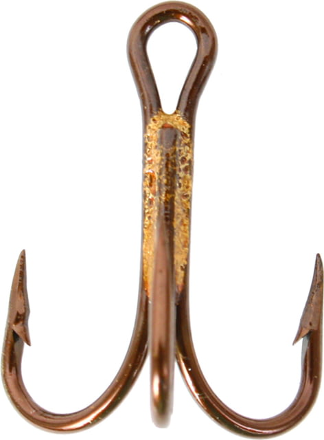 Mustad Kingfish Treble Hook 4X Strong Ringed Eye Bronze Size 2 25 per Pack