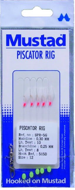 Mustad Piscator Bait Rig White Size 12 1 Pack