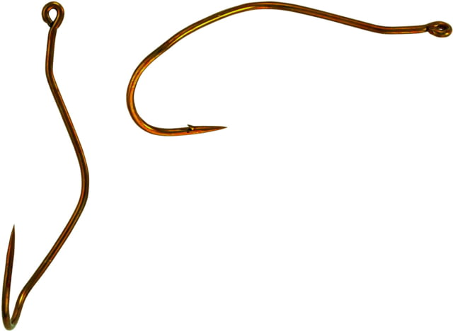 Mustad Ultrapoint Slow Death Hook Needle Point Kinked/Curved Shank Aberdeen Ringed Eye Bronze Size 1 10 per Pack