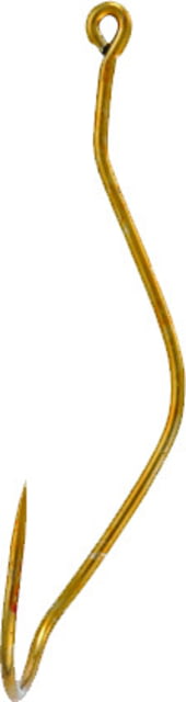 Mustad Ultrapoint Slow Death Hook Opti Angle Needle Point Kinked Shank Aberdeen Ringed Eye 24Kt Gold Size 1 10 per Pack