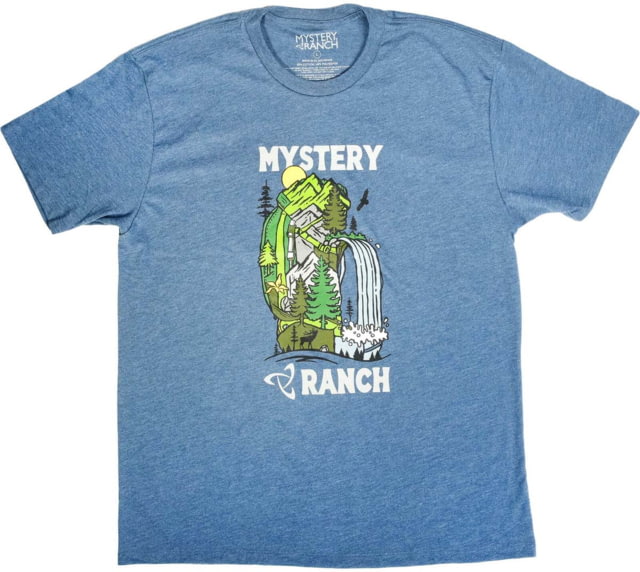 Mystery Ranch Pack Scenery T-Shirts - Men's Sailor Blue Heather Small