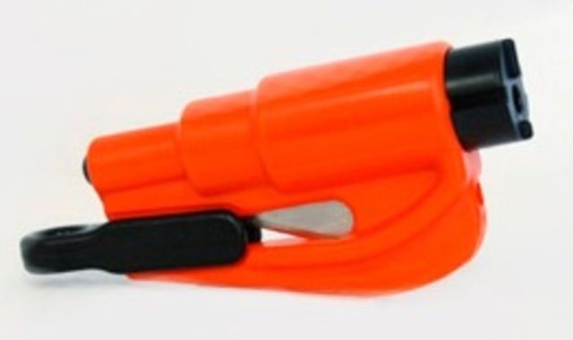 N-OV-8 Safety Res-Q-Me Window Breaker/Seat Belt Cutter Keychain Orange