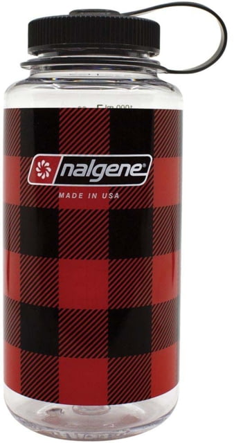 Nalgene Limited Edition Wide Mouth Water Bottle 1 Quart Red Plaid