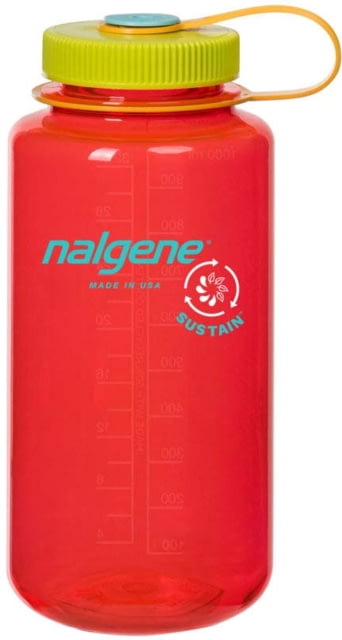 Nalgene Wide Mouth 1 Quart Sustain Water Bottle Pomegranate