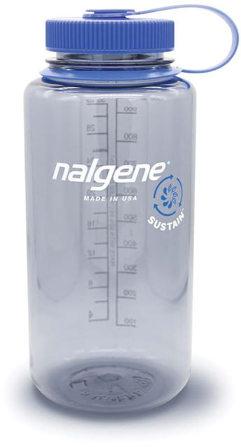 Nalgene Wide Mouth Bottle Sleeve 32 oz Gray with Blue Lid 32oz