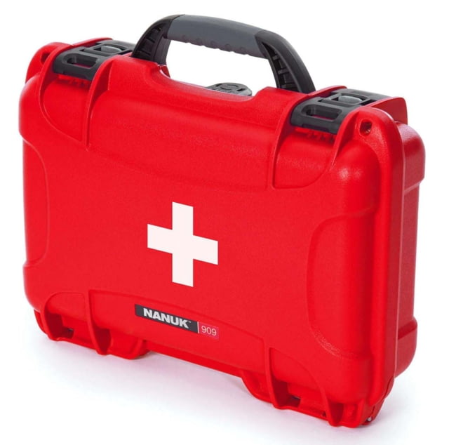 Nanuk 909 Case Empty with First Aid Logo Red