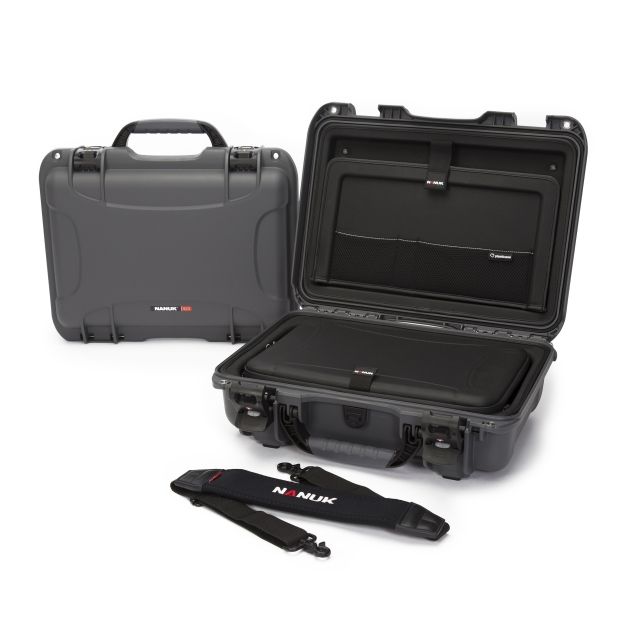 Nanuk 923 Case with Laptop Kit and Strap Graphite Medium