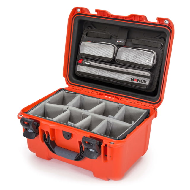 Nanuk 918 Pro Photo Camera Case Kit w/Lid Organizer / Padded Divider Orange Medium