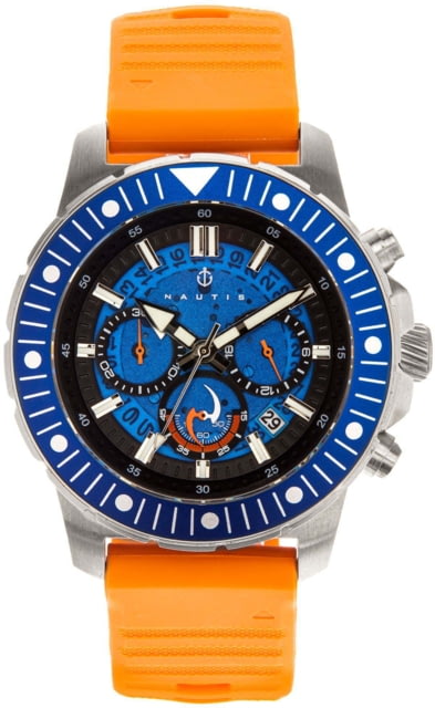 Nautis Caspsian Chronograph Strap Watch w/Date Orange/Blue One Size