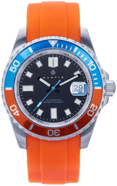Nautis Interceptor Watch Box Set w/Interchangable Bands & Date Display Orange One Size
