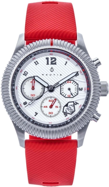 Nautis Meridian Chronograph Strap Watch w/Date Red One Size
