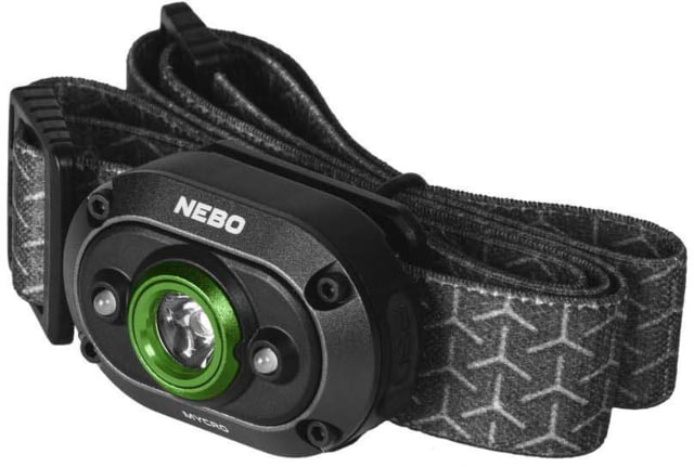Nebo Mycro Turbo Mode Rechargeable Headlamp and Cap Light Green LED 160 Lumens Black