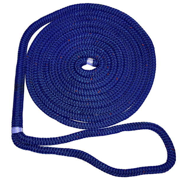 New England Ropes 3/4in Double Braid Dock Line - Blue w/Tracer - 50ft