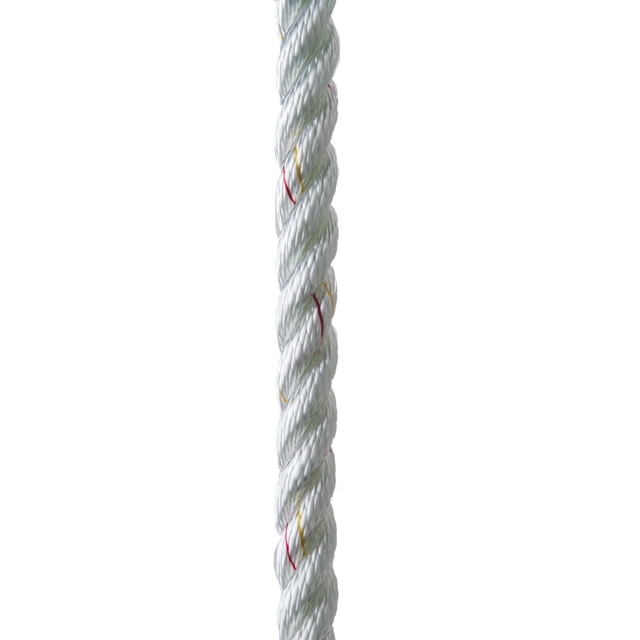 New England Ropes 3/8" X 15' Premium Nylon 3 Strand Dock Line - White w/Tracer