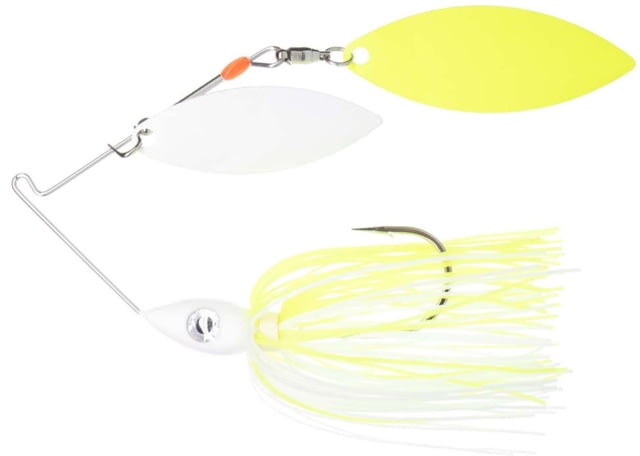Nichols Lures Pulsator Metal Flake Double Willow Blade Spinnerbait 1/2oz 1 Piece White/Chartreuse