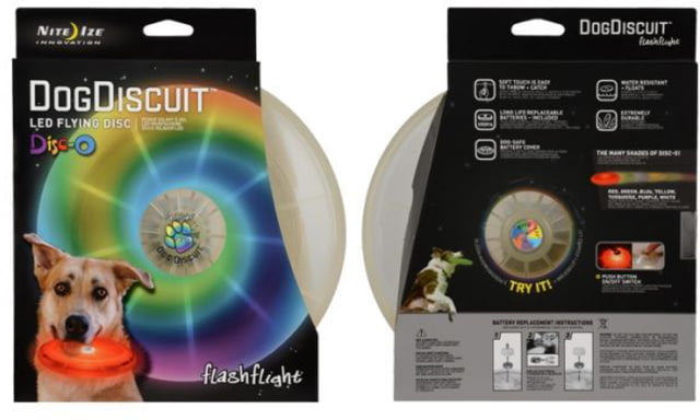 Nite Ize Flashflight Dog Discuit LED Illuminated Flying Disc Disco