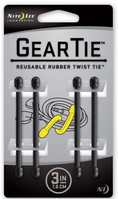 Nite Ize Gear Bendable Tie 3in - Black 4 Pack