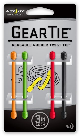 Nite Ize Gear Bendable Tie 3in - Asst. 4 Pack OGRBlk