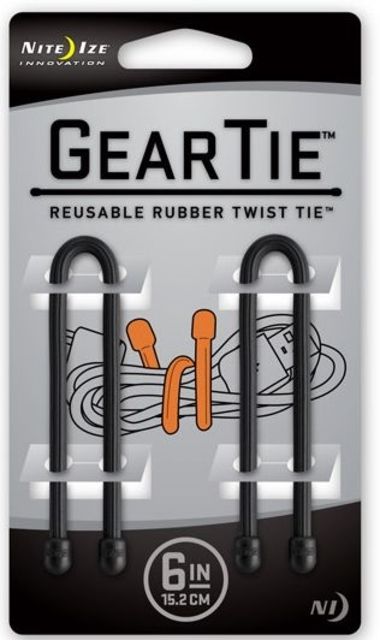Nite Ize Gear Bendable Tie 6in - Black 2 Pack