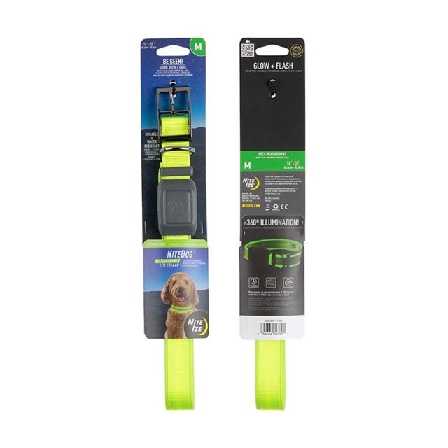 Nite Ize NiteDog Rechargeable LED Collar Lime/Green Medium