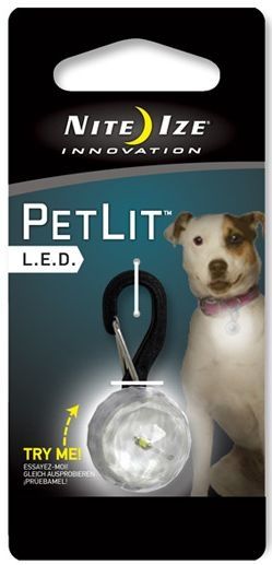 Nite Ize PetLit LED Collar Light White LED - Jewel Crystal