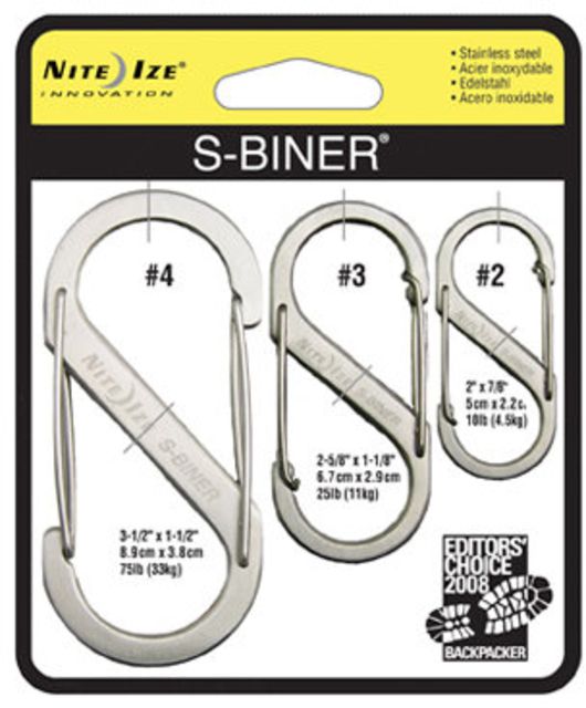 Nite Ize S-Biner Versatile Carry Biners - 3 Pack Stainless