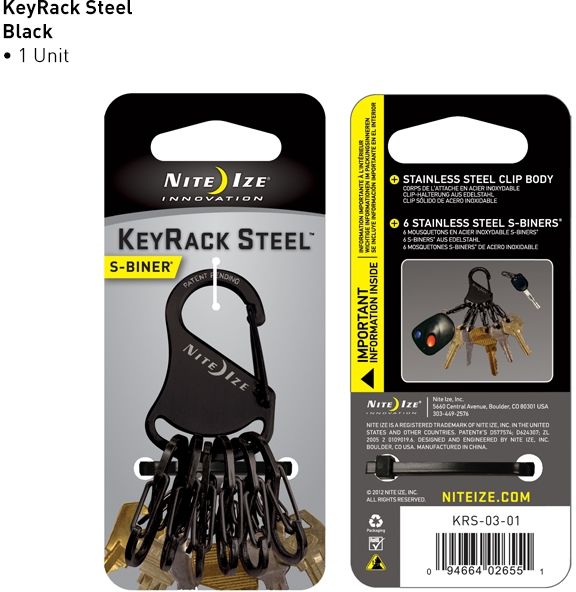 Nite Ize S-Biner KeyRack Steel - Black