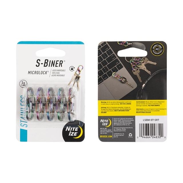 Nite Ize S-Biner MicroLock Stainless - 5 Pack Spectrum Micro