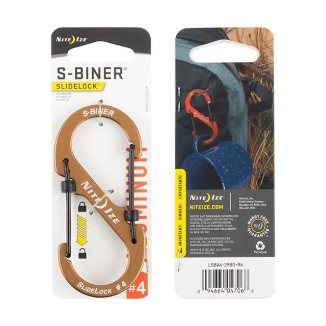 Nite Ize S-Biner SlideLock Aluminum #4 Coyote