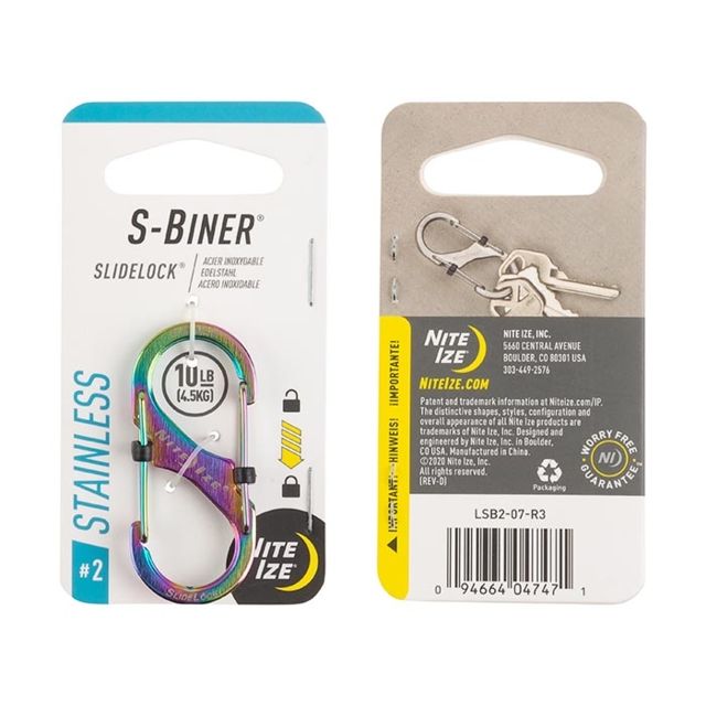 Nite Ize S-Biner SlideLock Stainless Steel #2 Spectrum 2