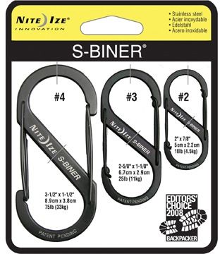 Nite Ize S-Biner Versatile Carry Biners - 3 Pack Black