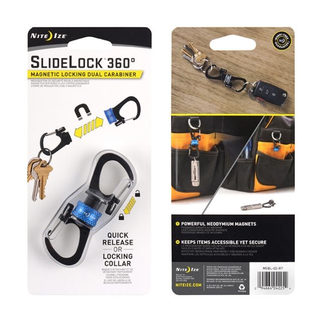 Nite Ize SlideLock 360 Magnetic Locking Carabiner Blue Nite Ize SlideLock 360 Magnetic Locking Carabiner Blue
