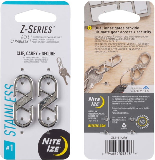 Nite Ize Z-Series Dual Carabiner Size #1 2-Pack